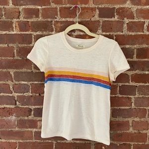Madewell tee with striped detailing (XXS)